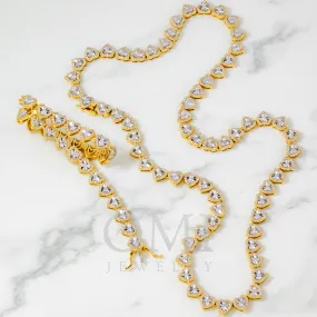 10K GOLD DIAMOND HEART CHAIN & BRACELET SET 9.50 CTW