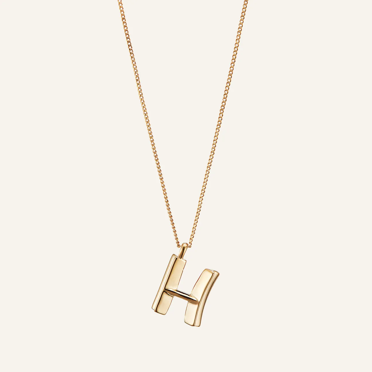 14k Gold Plated Monogram Necklace - H