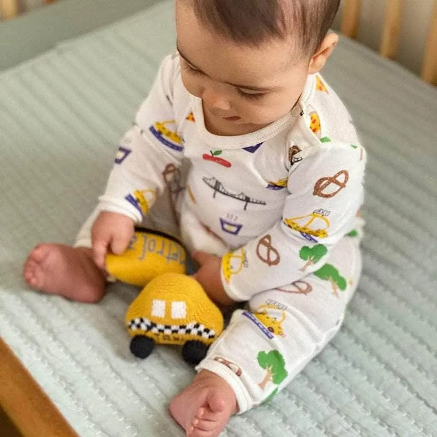 Baby Gift Set-NYC ABCs Book & Organic NYC Taxi and Metro Baby Rattles