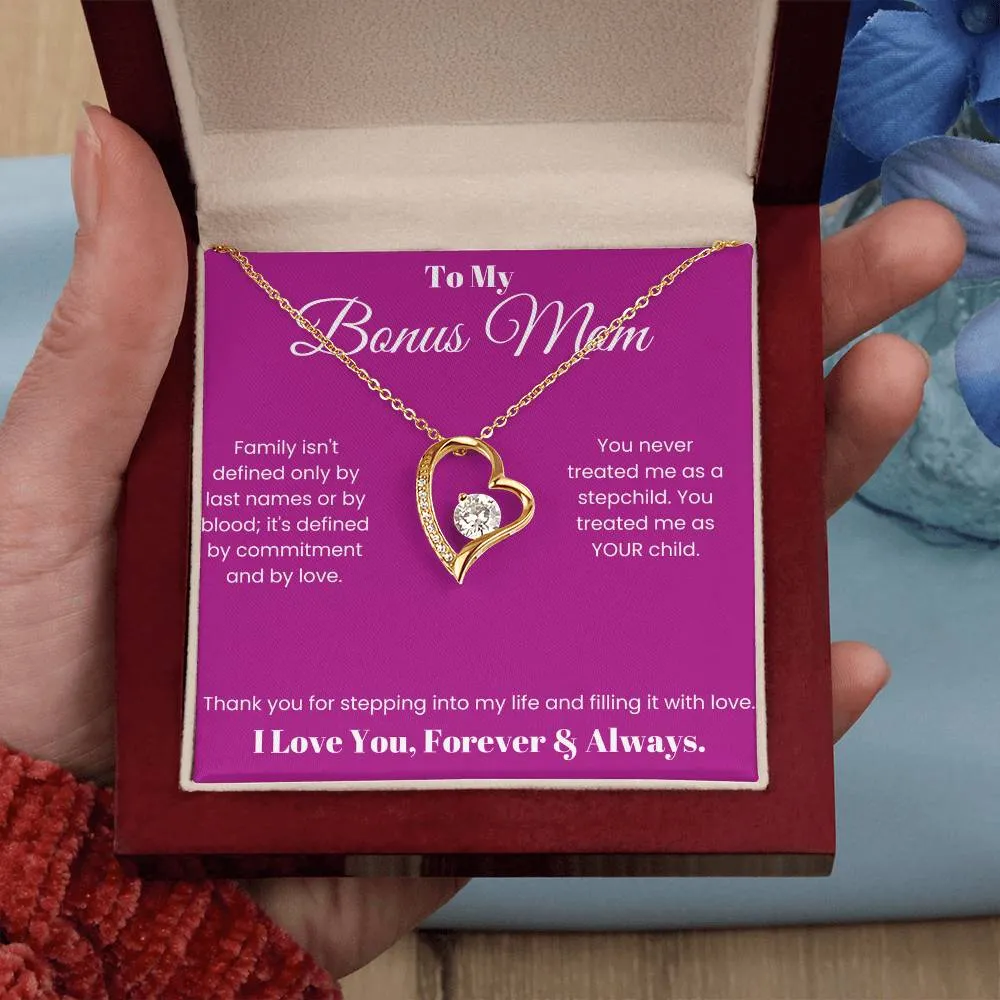 Bonus Mom Gift Heart Necklace You Never Treated Me As A Stepchild