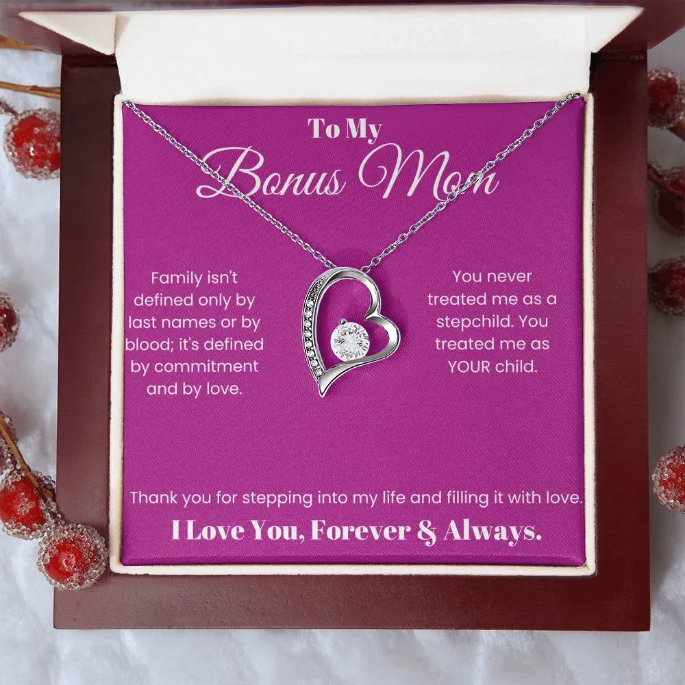 Bonus Mom Gift Heart Necklace You Never Treated Me As A Stepchild