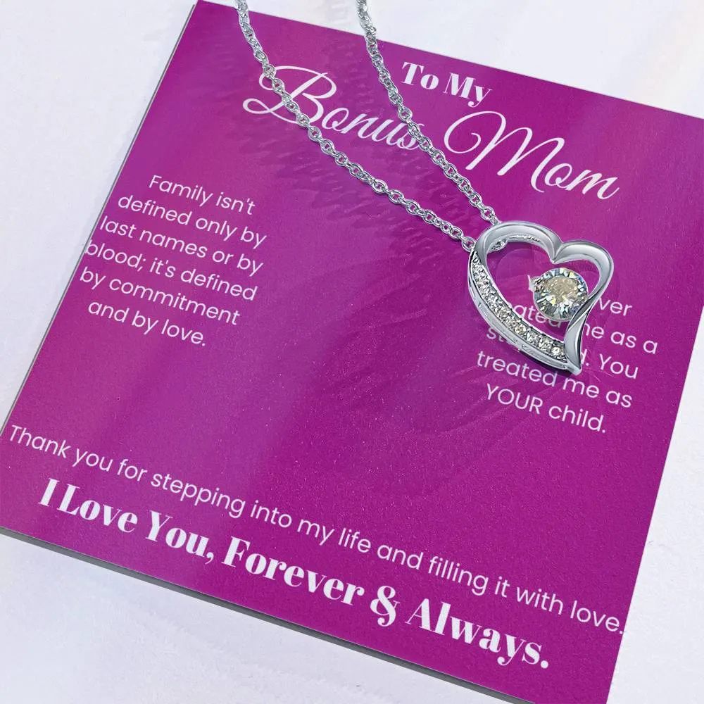 Bonus Mom Gift Heart Necklace You Never Treated Me As A Stepchild