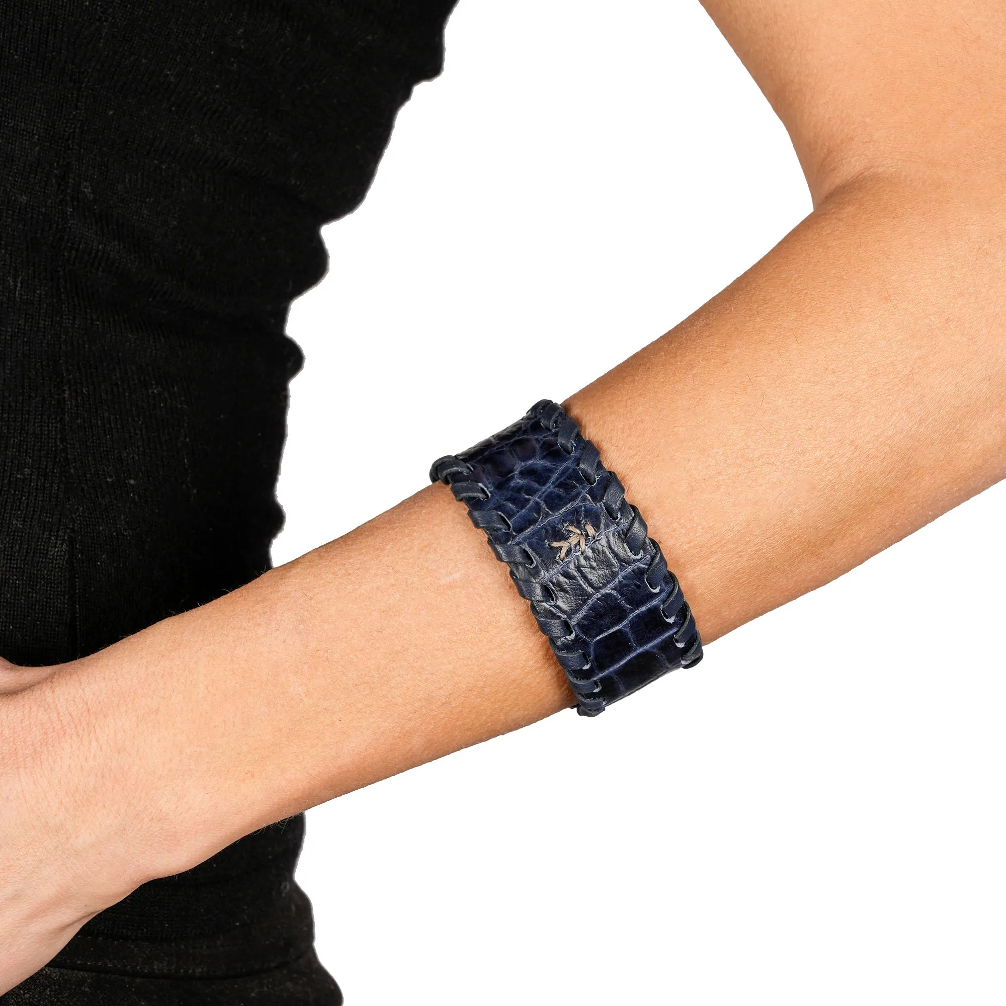 Bracelet Animal Printed Crocodile Deep Blue