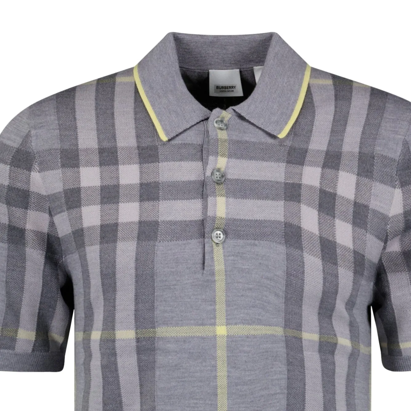 BURBERRY'Cartner' Short Sleeve Check Shirt Grey