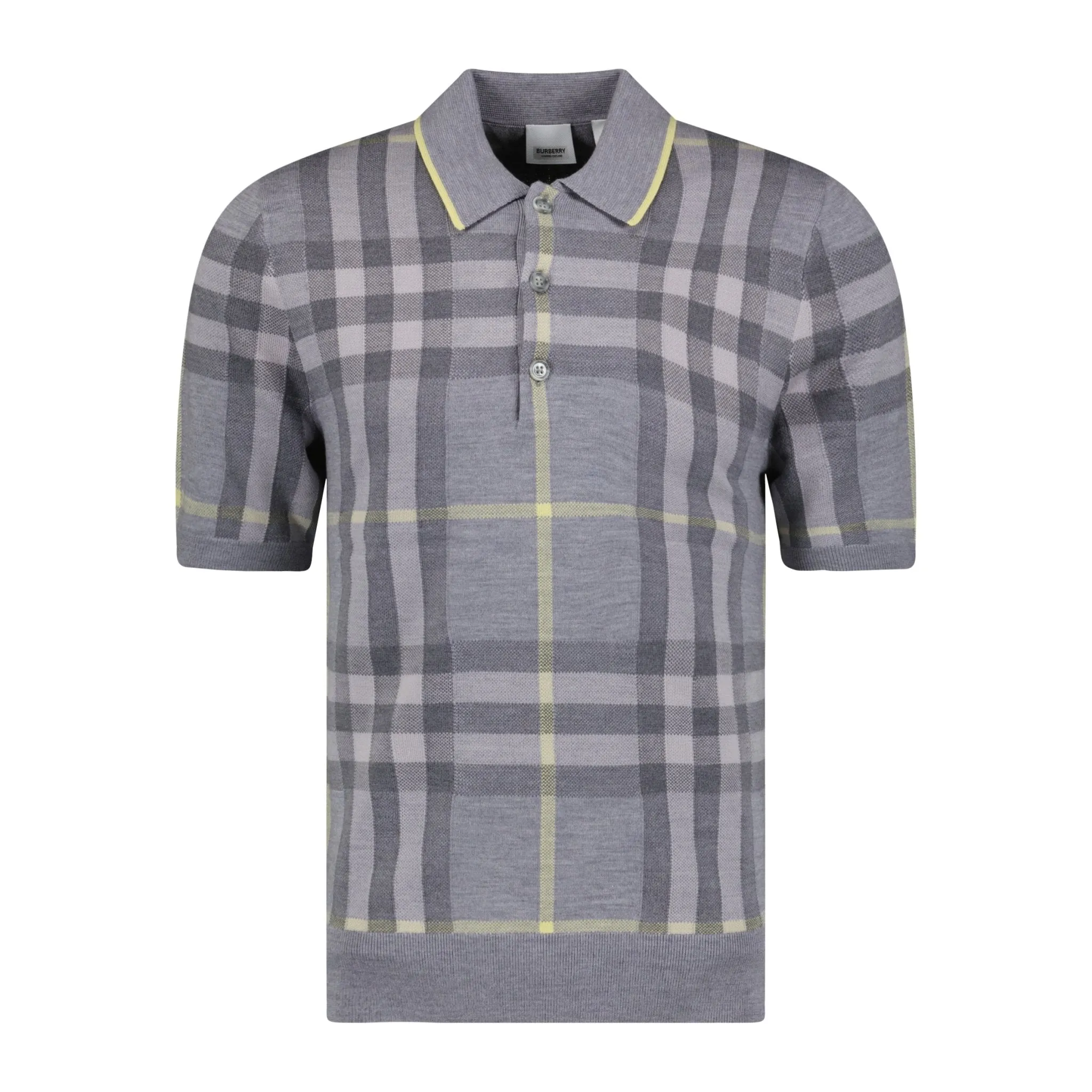 BURBERRY'Cartner' Short Sleeve Check Shirt Grey