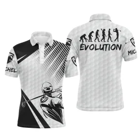 Chiptshirts - Polo De Golf, Noir et Blanc, Cadeau Personnalisé Pour Fans De Golf, Polo de Sport Homme et Femme, volution d'Un Golfeur, Golfeuse Drle - CTS25052224