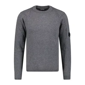 CP COMPANY Arm Lens Knitted Sweatshirt Grey