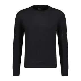 CP COMPANY DIAGONAL RAISED ARM LENS SWEATSHIRT BLACK