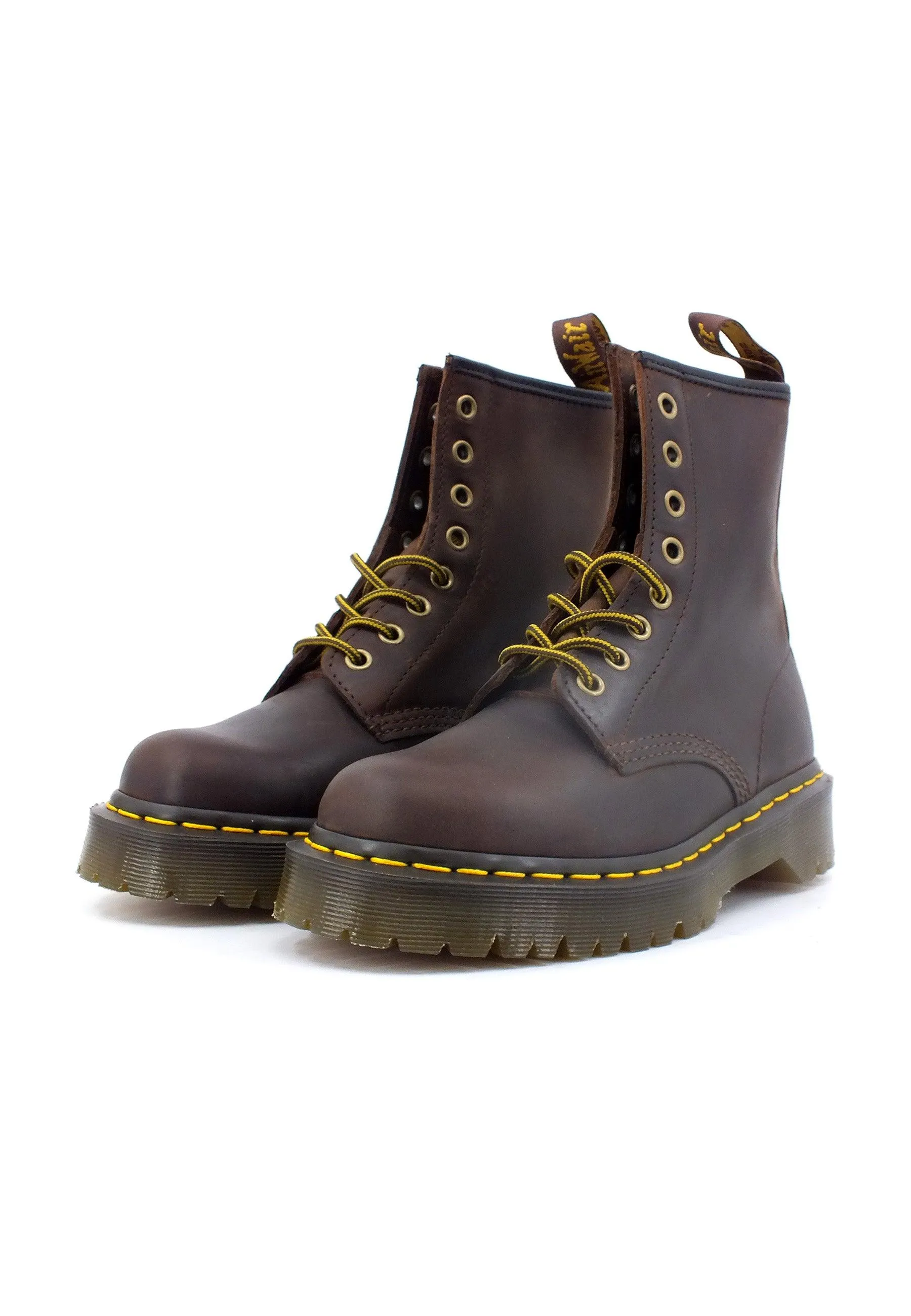 DR. MARTENS Crazy Horse Stivaletto Anfibio Donna Dark Brown 1460-BEX-27894201