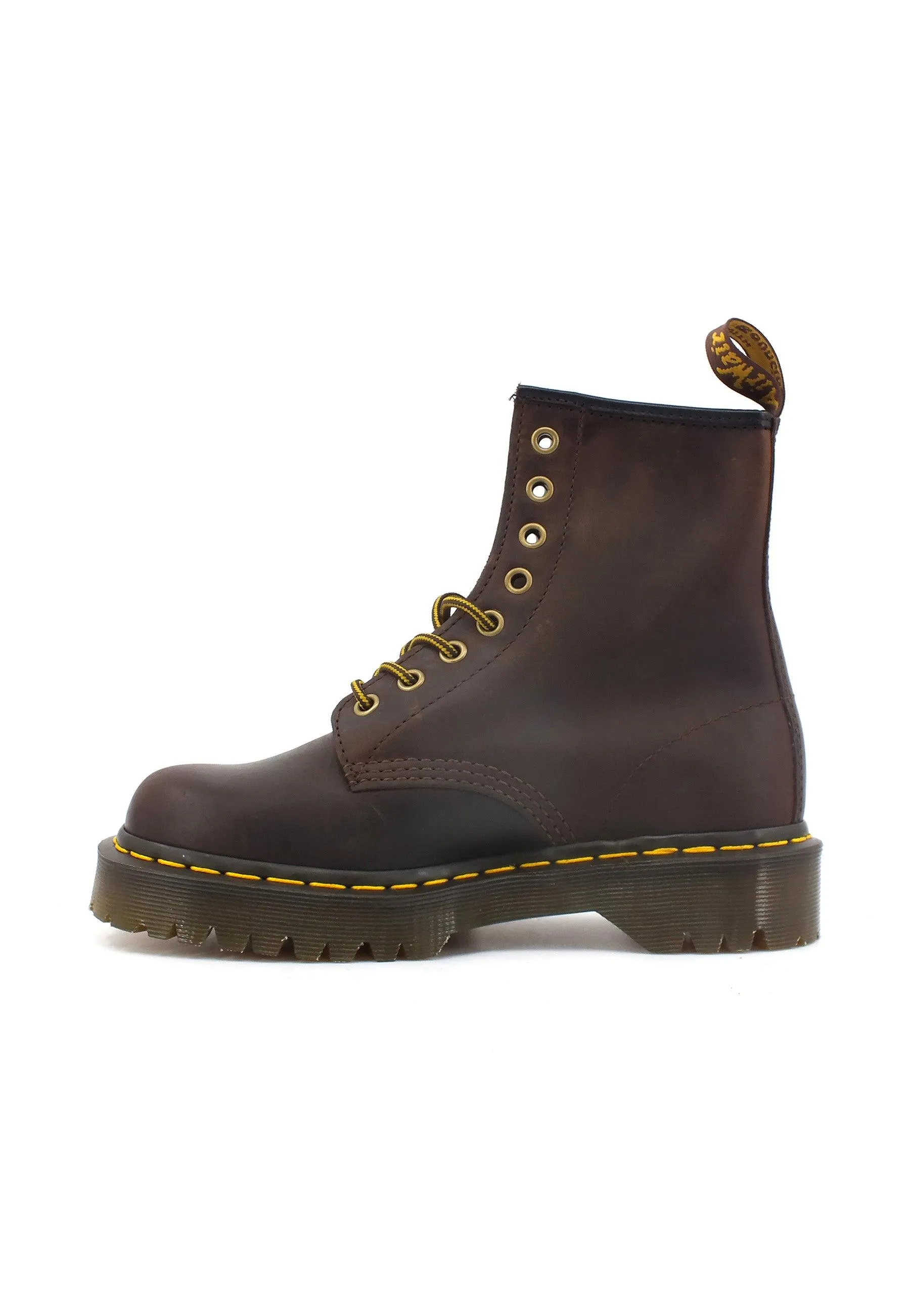 DR. MARTENS Crazy Horse Stivaletto Anfibio Donna Dark Brown 1460-BEX-27894201