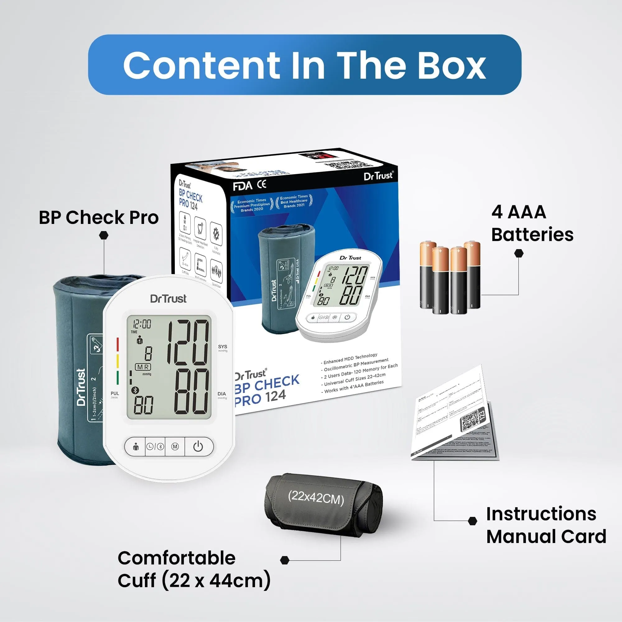 Dr Trust USA Blood Pressure Monitor Core Model with Bluetooth 124