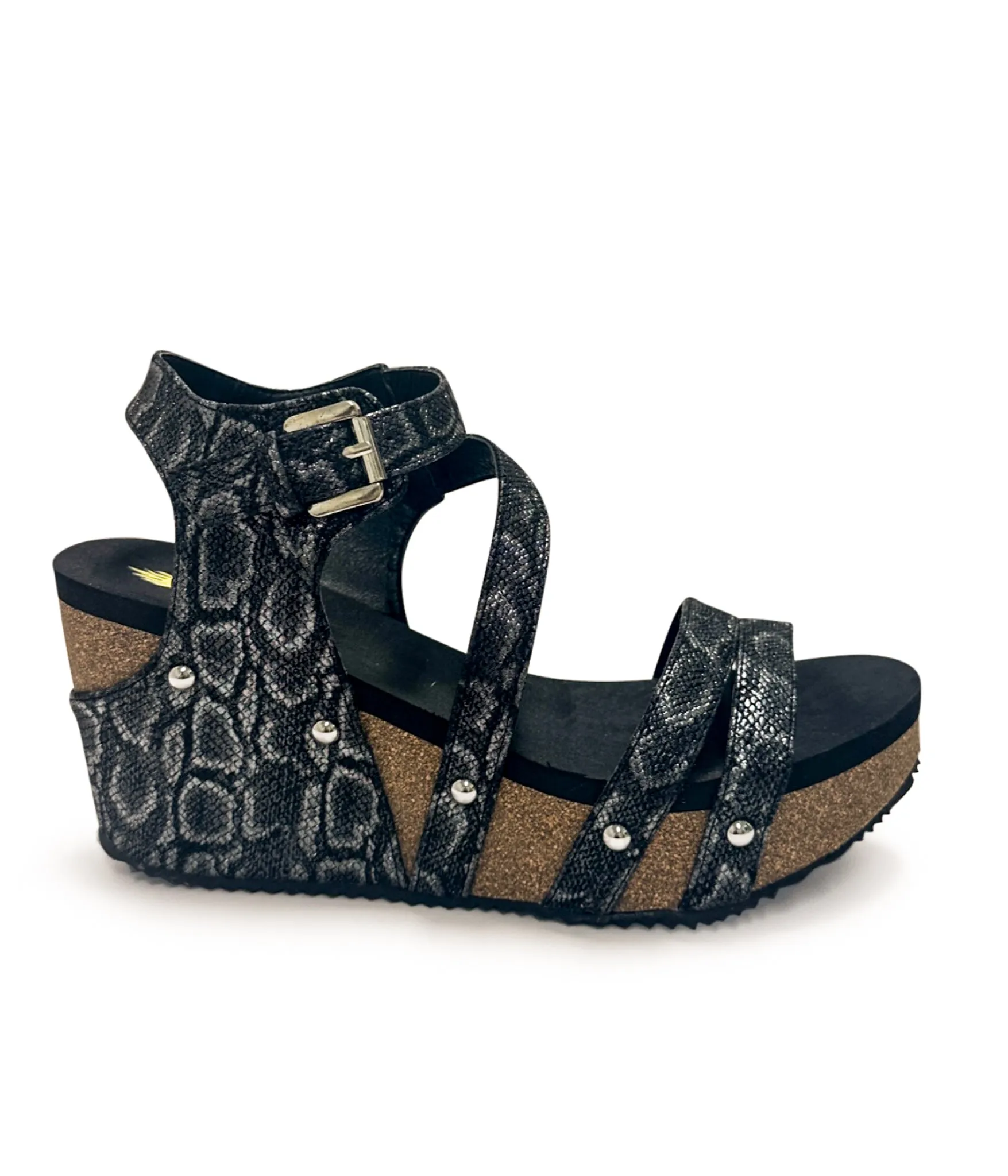 Euphoria Multi Strap Wedge in Black