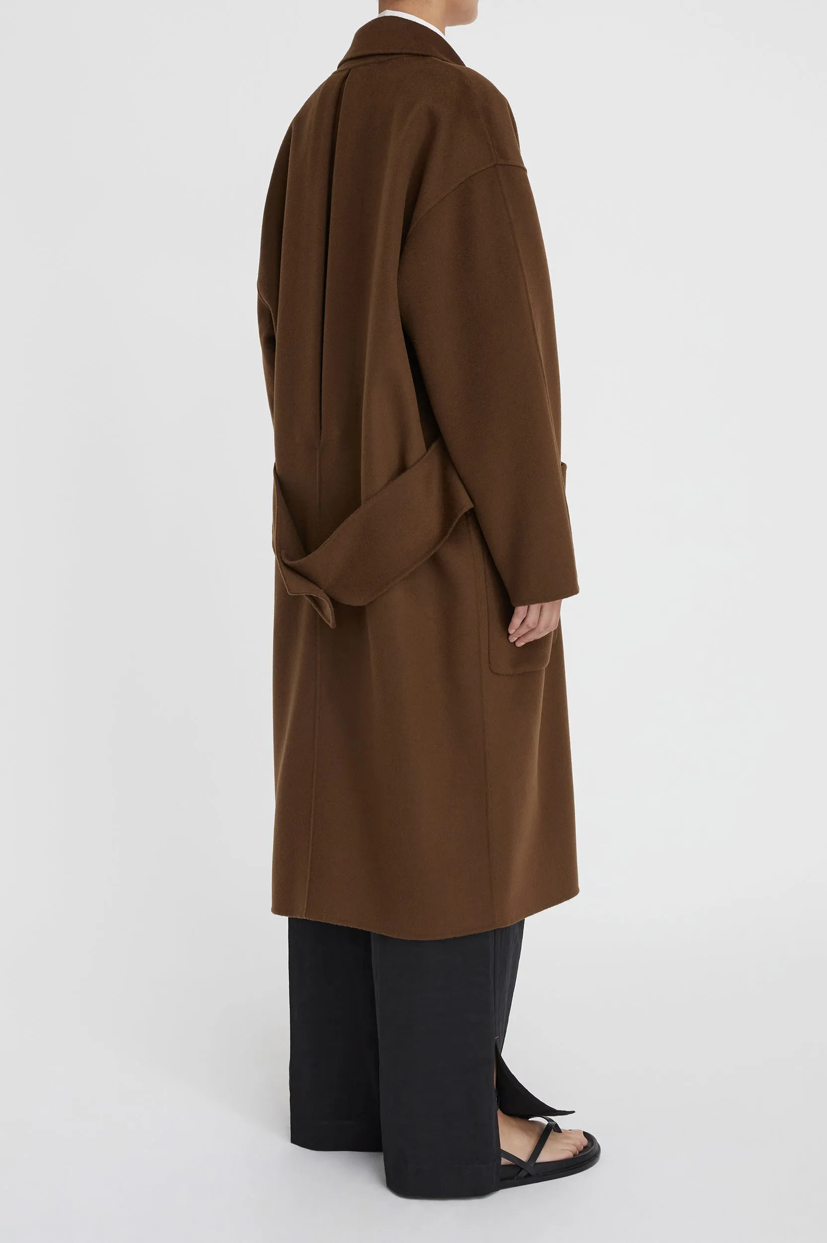 Florentine Cocoon Coat in Pecan