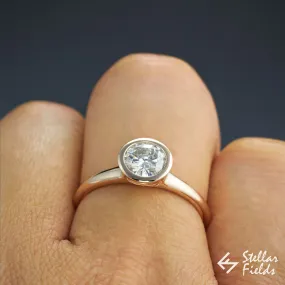 Forever One Moissanite Bezel Engagement Ring