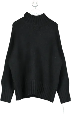 H&M Black Oversized Turtleneck Knit Jumper UK M