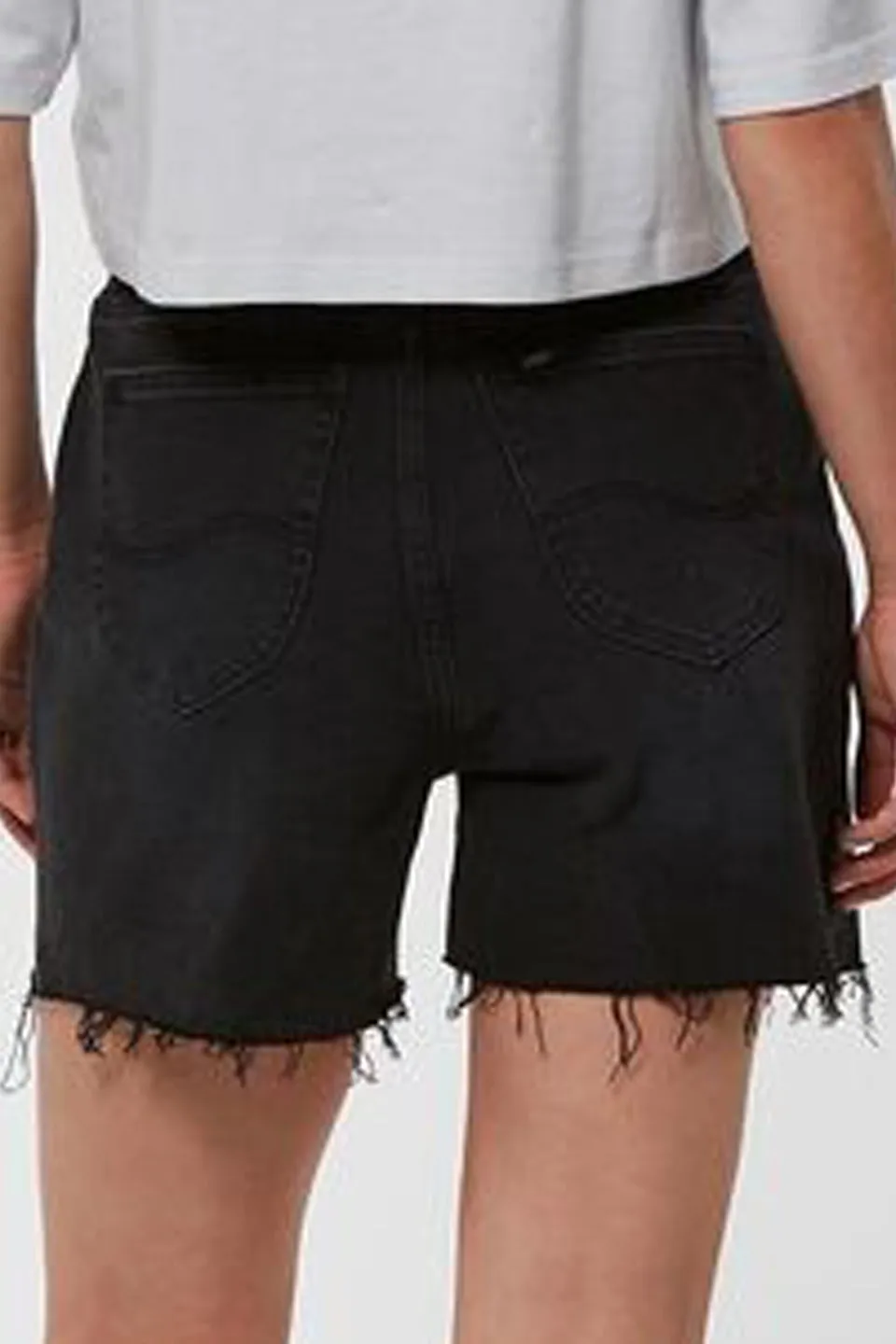 High Relaxed Avid Black Raw Denim Short