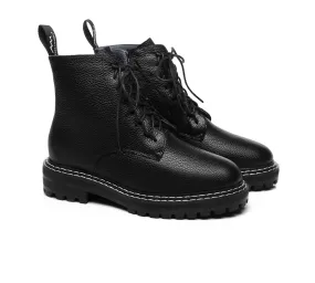 Lana Lace Up Black Boots High Top