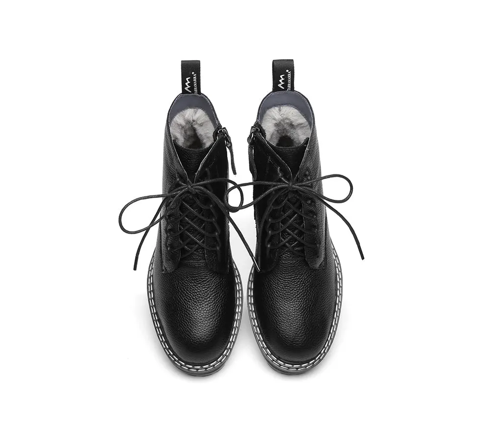 Lana Lace Up Black Boots High Top