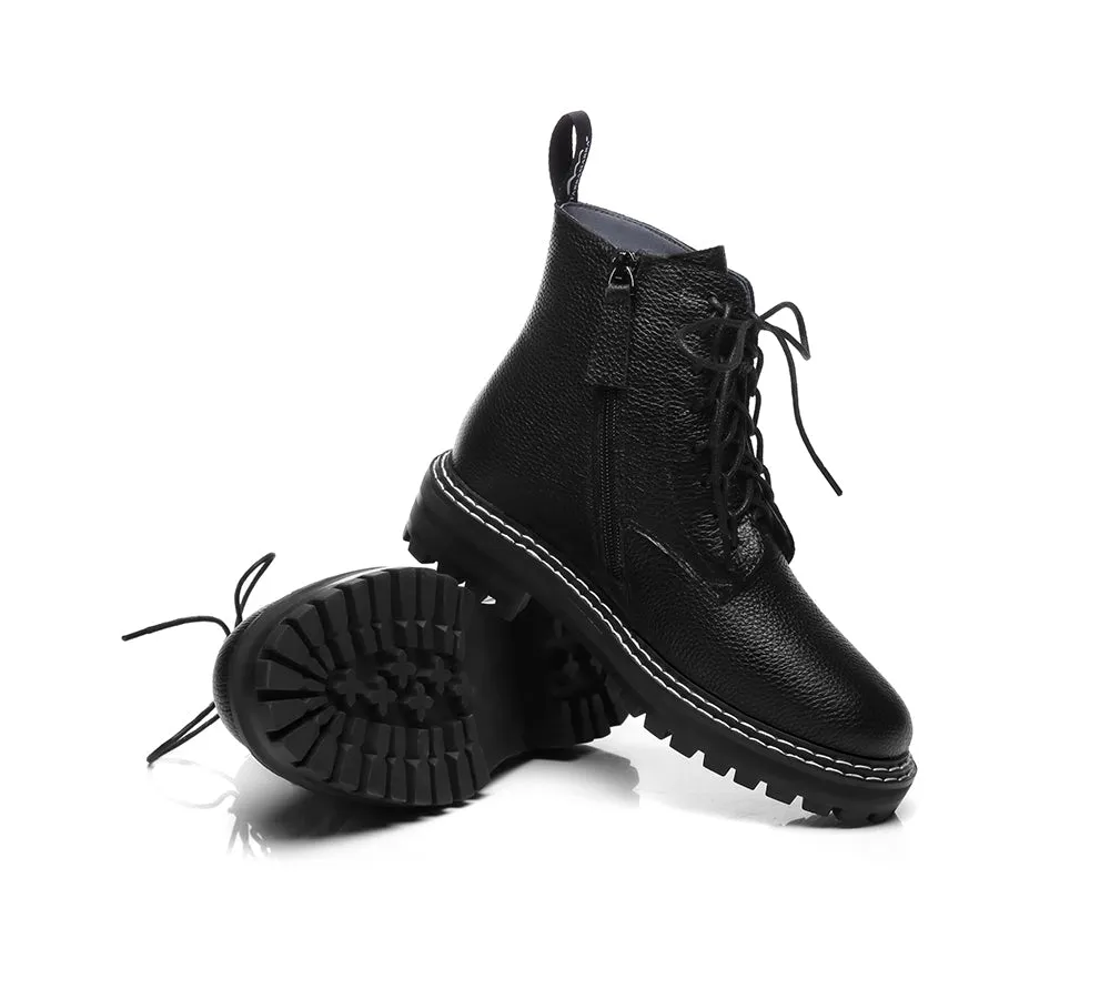 Lana Lace Up Black Boots High Top