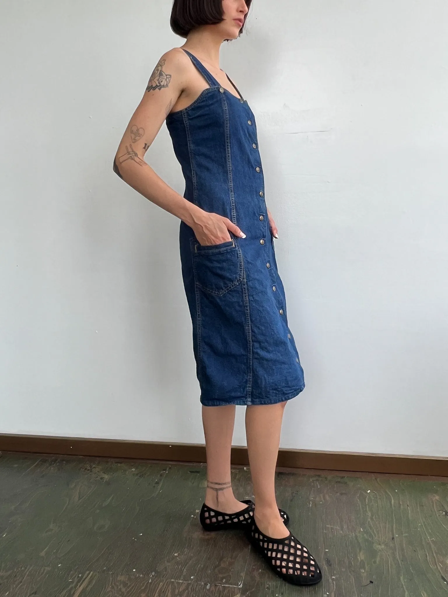 Lee 1970s Denim Dress (S)