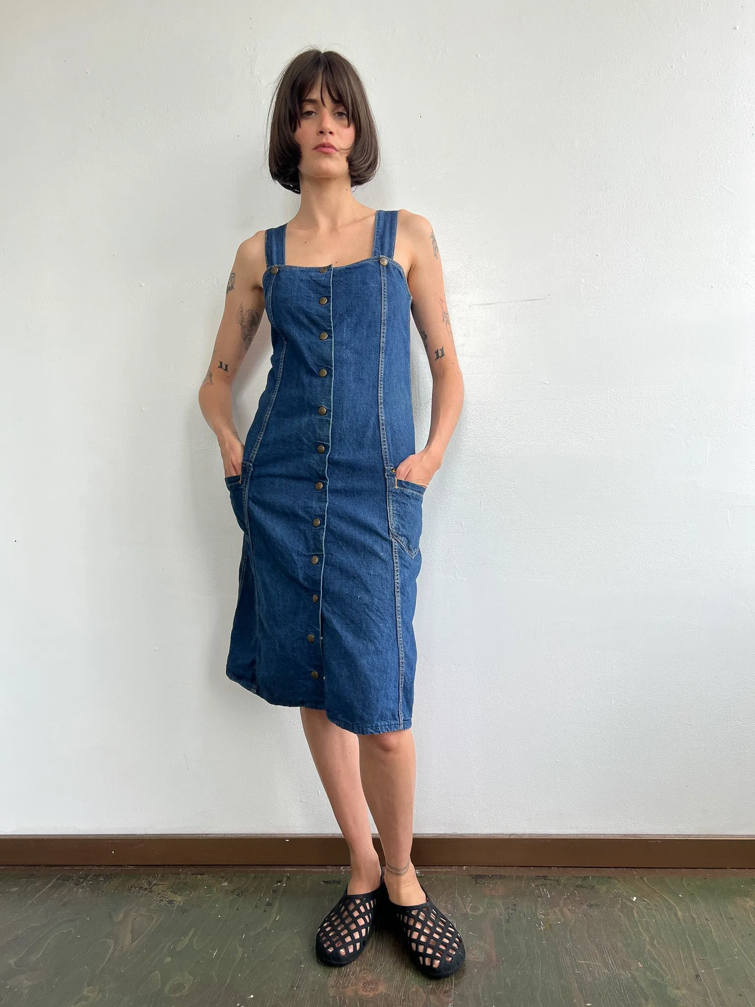 Lee 1970s Denim Dress (S)