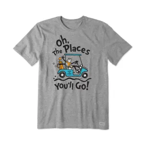 Life Is Good Men's Dr. Seuss Oh The Places You'll Go Crusher Tee - Heather Grey