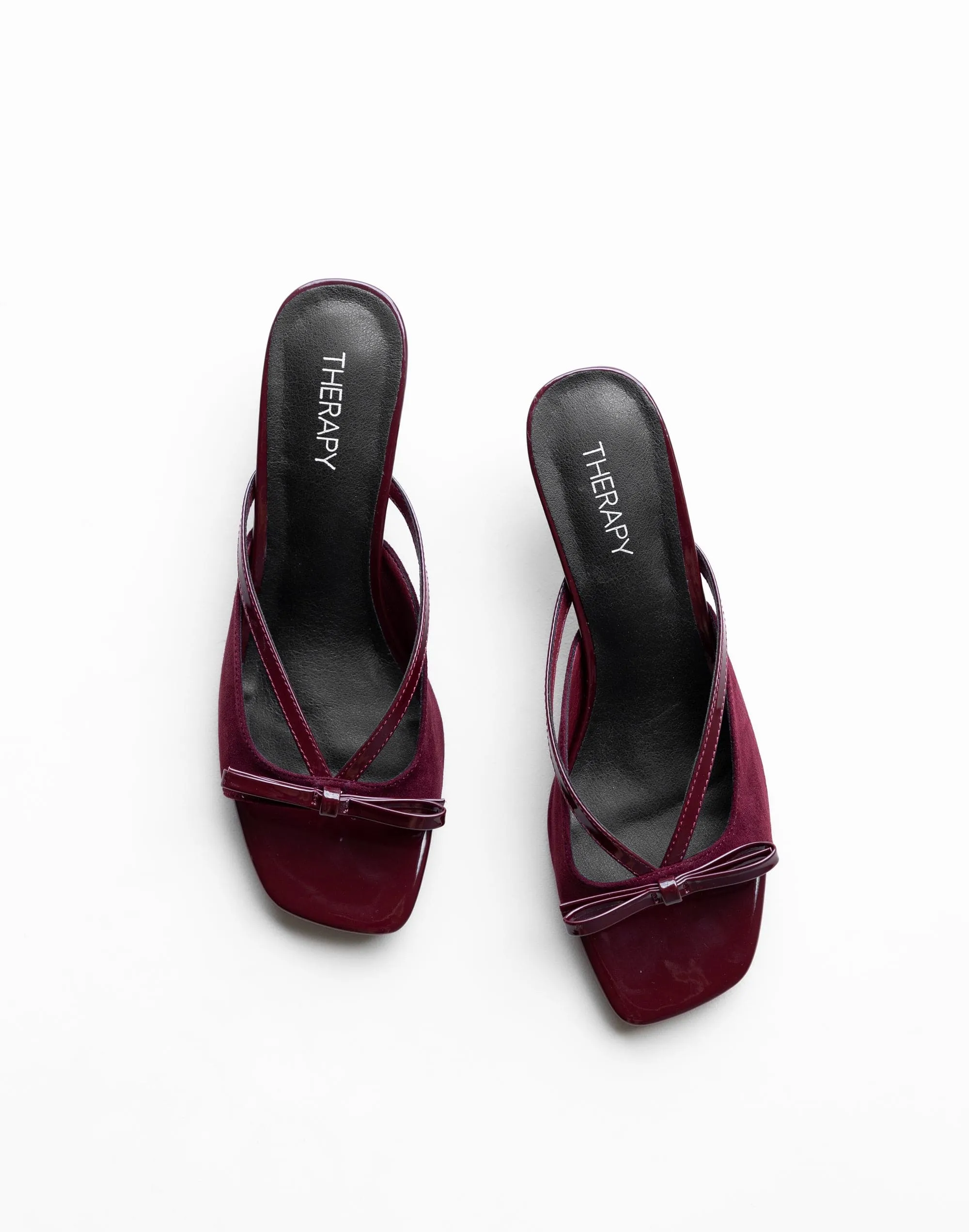 Lulu Heel (Cherry Microsuede) - By Therapy