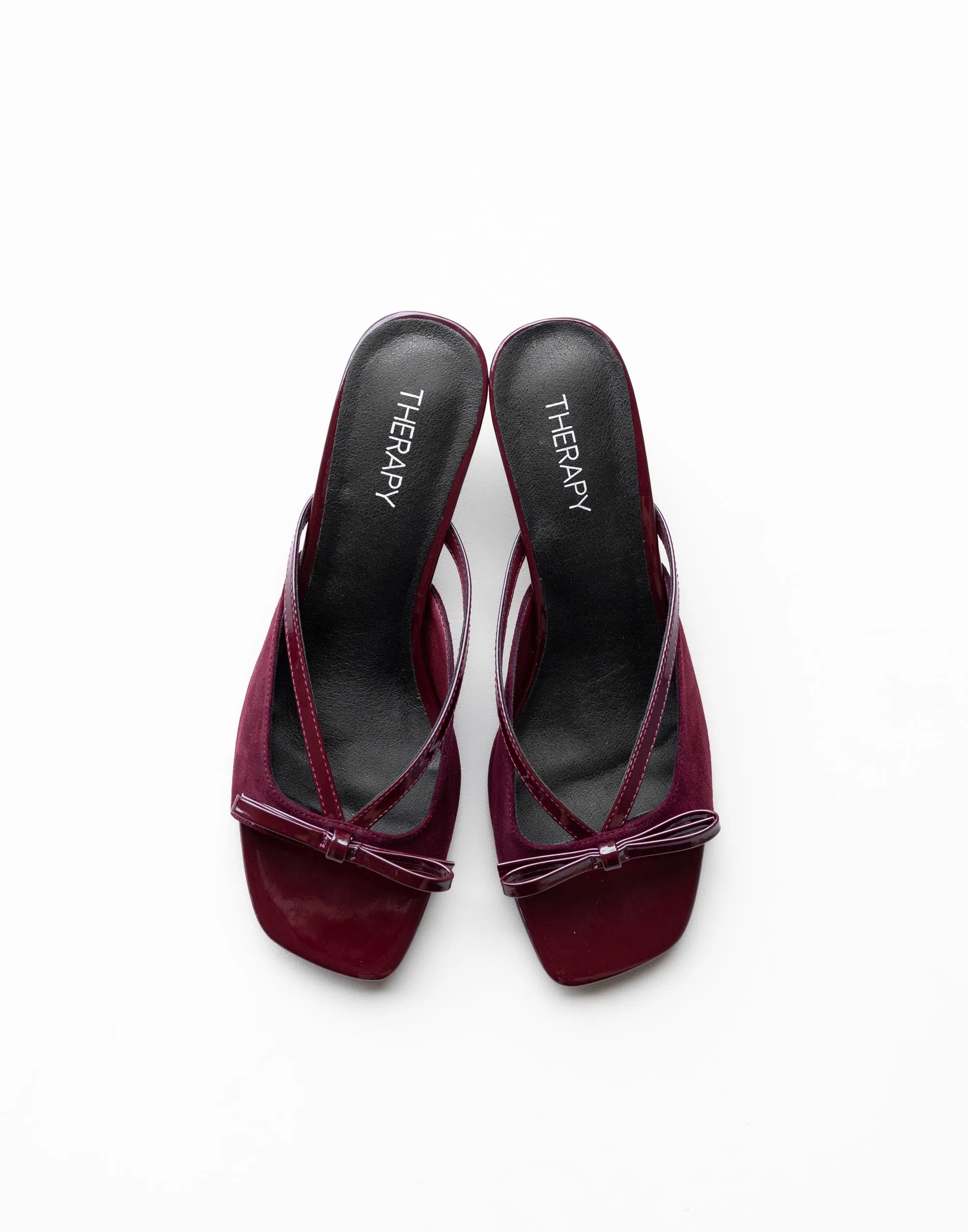 Lulu Heel (Cherry Microsuede) - By Therapy