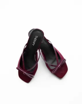 Lulu Heel (Cherry Microsuede) - By Therapy