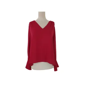 Mango Maroon Bell Cuffs Blouse | Gently Used |