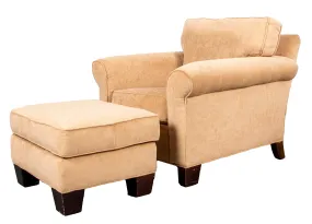 Mitchell Gold Upholstered Armchair and Ottoman