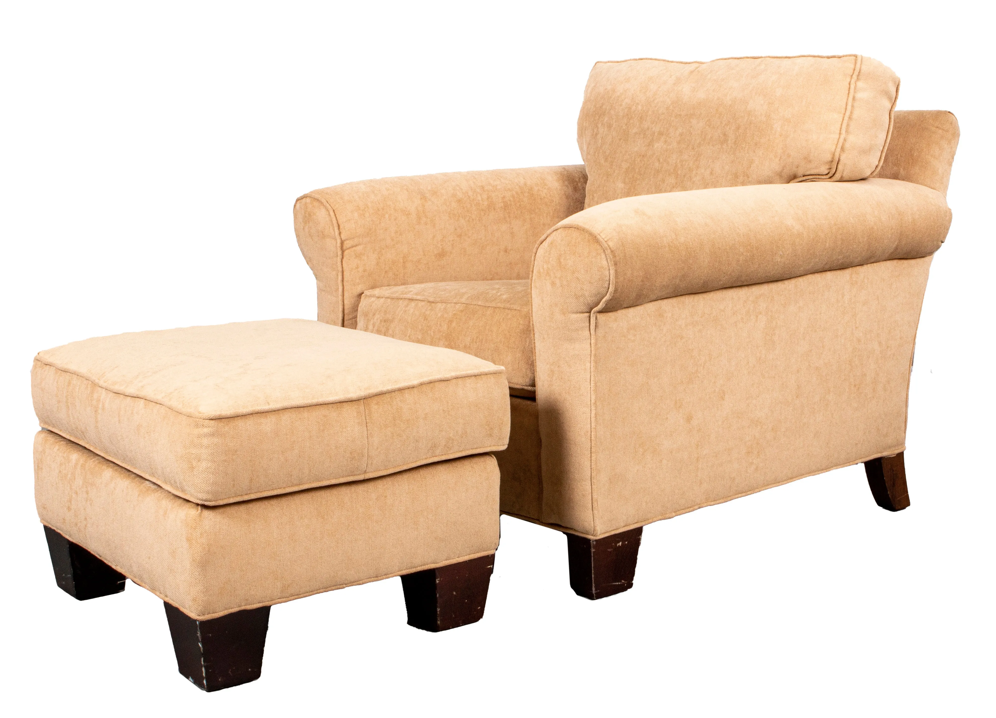 Mitchell Gold Upholstered Armchair and Ottoman