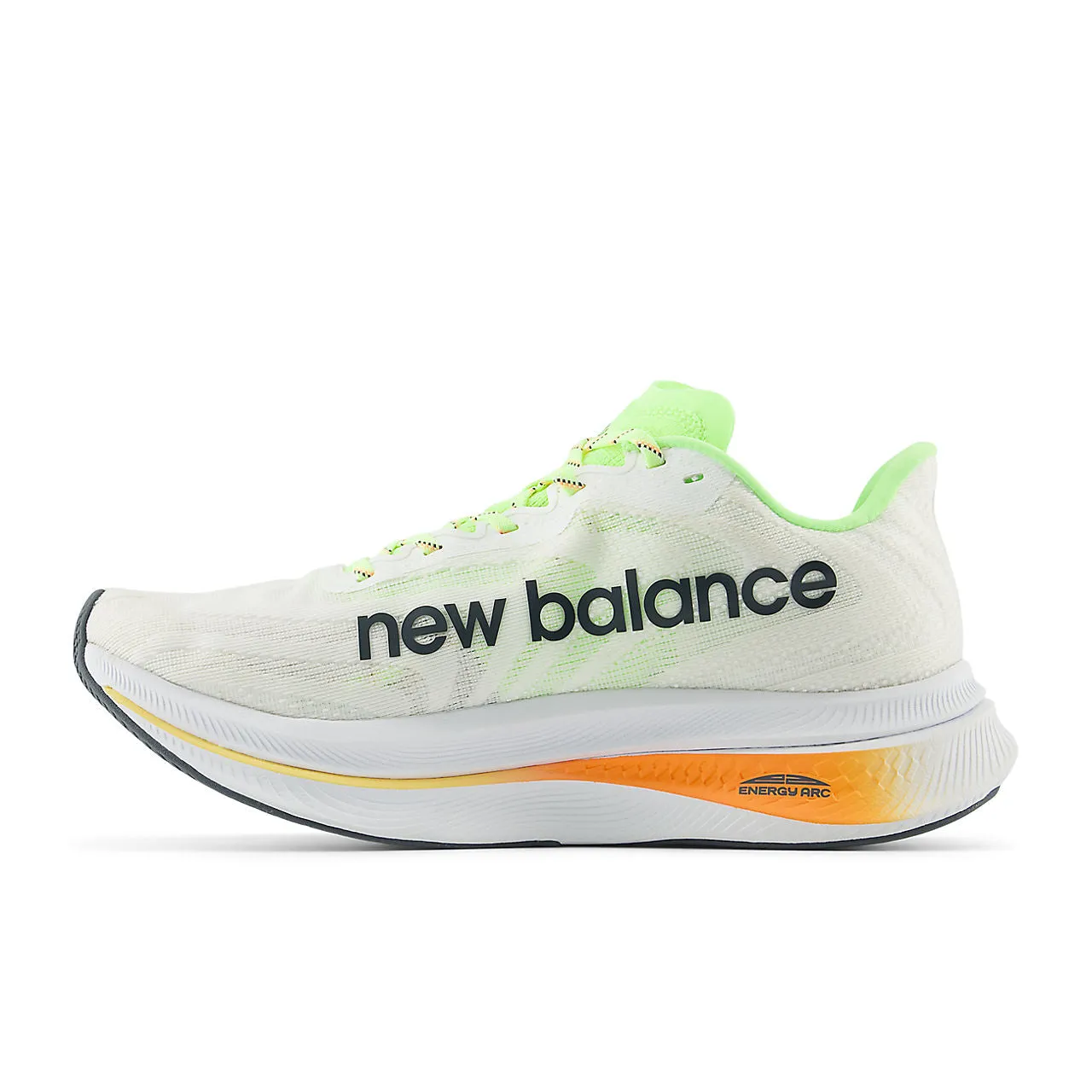 New Balance FuelCell SuperComp Trainer v2 (Womens) - White with bleached lime glo and hot mango