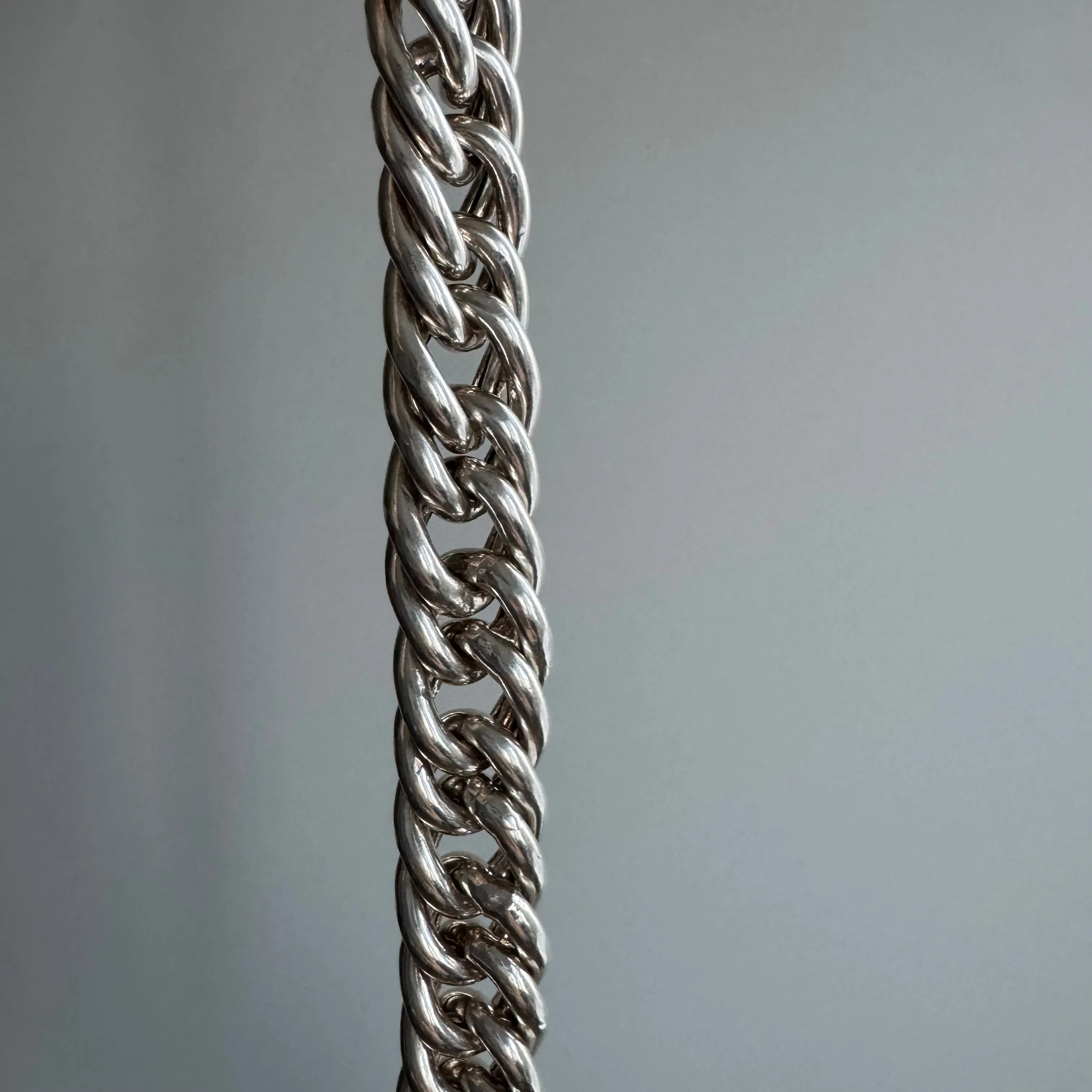 P R E - L O V E D // chunkiest curb / sterling silver wide curb chain necklace / 17.75, 80g