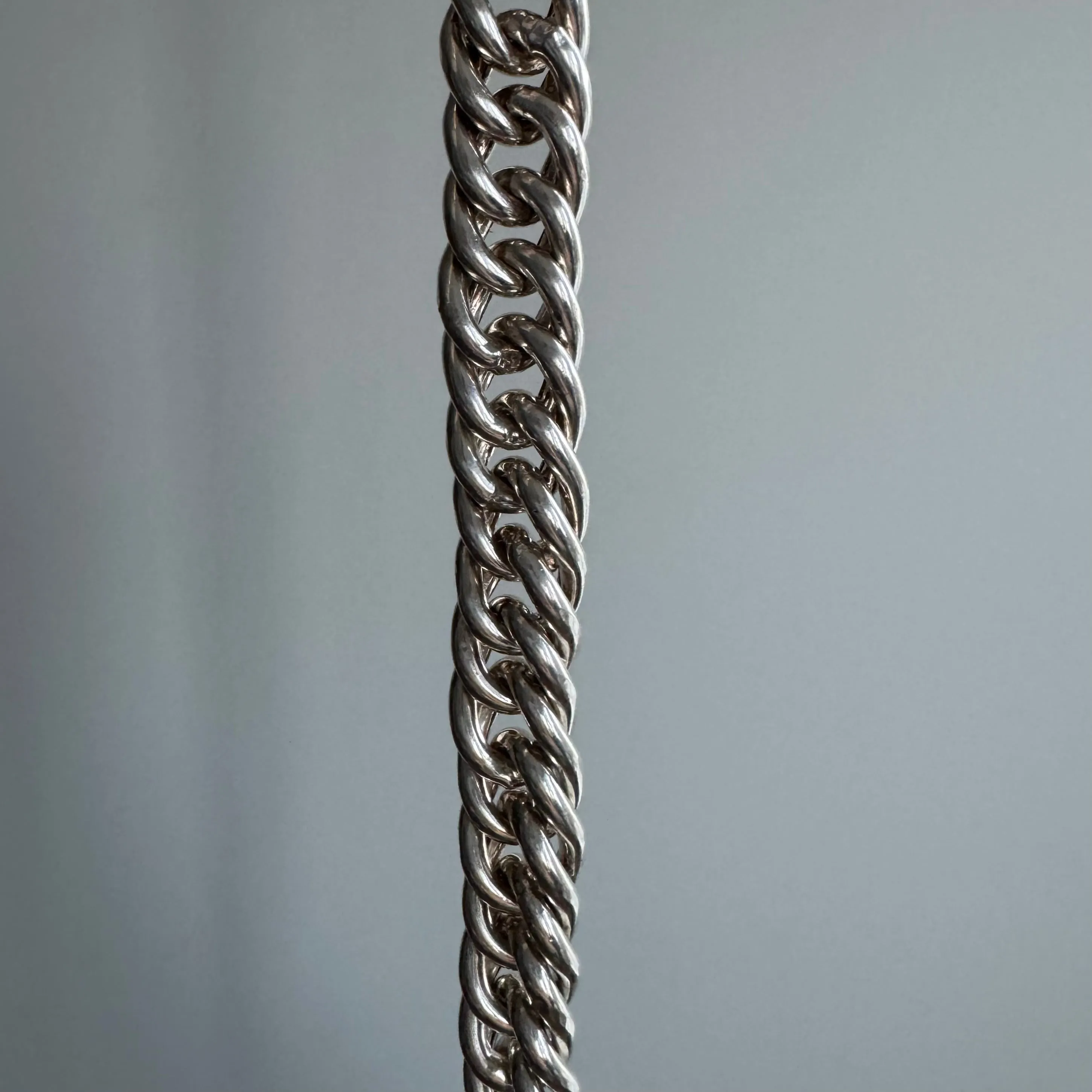 P R E - L O V E D // chunkiest curb / sterling silver wide curb chain necklace / 17.75, 80g