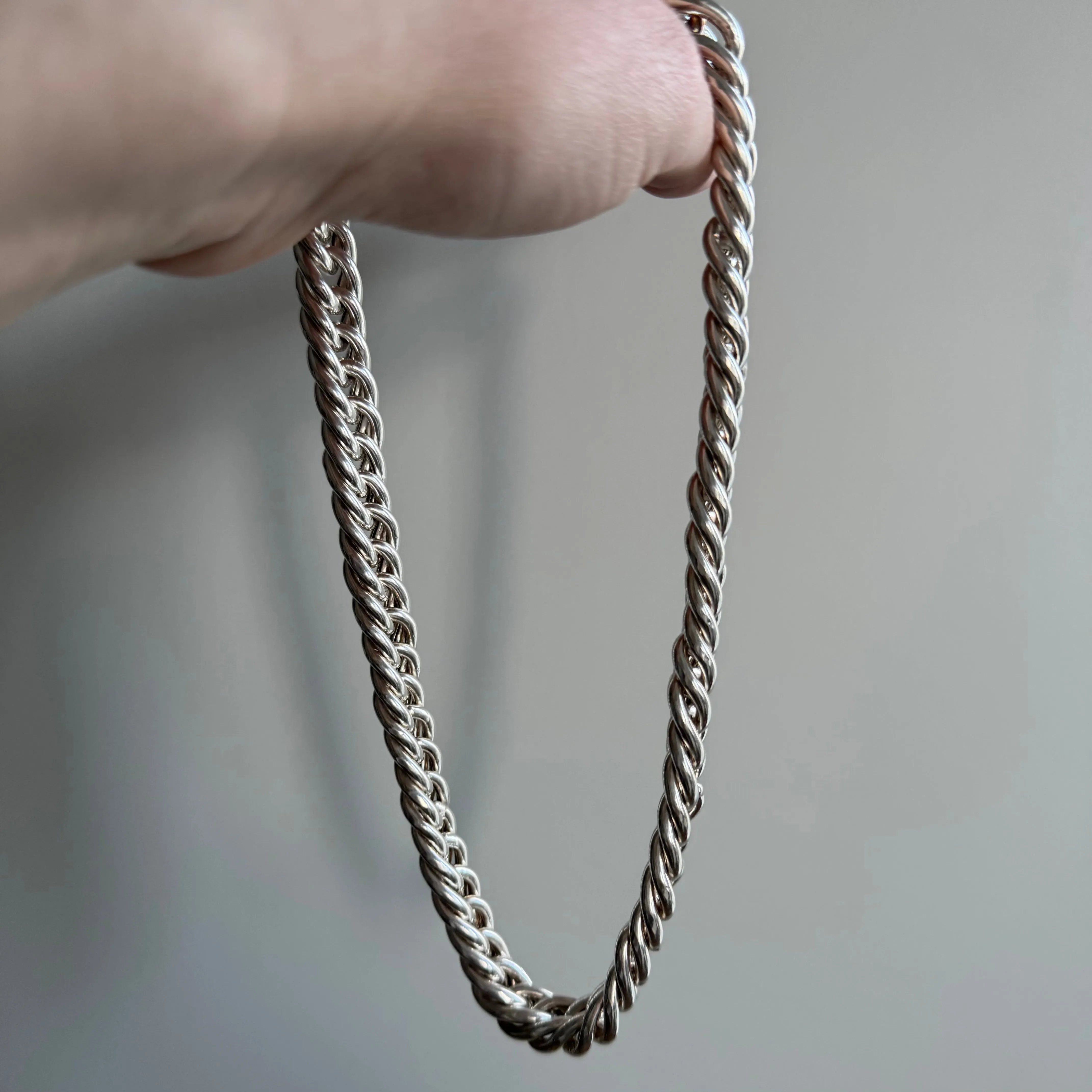 P R E - L O V E D // chunkiest curb / sterling silver wide curb chain necklace / 17.75, 80g