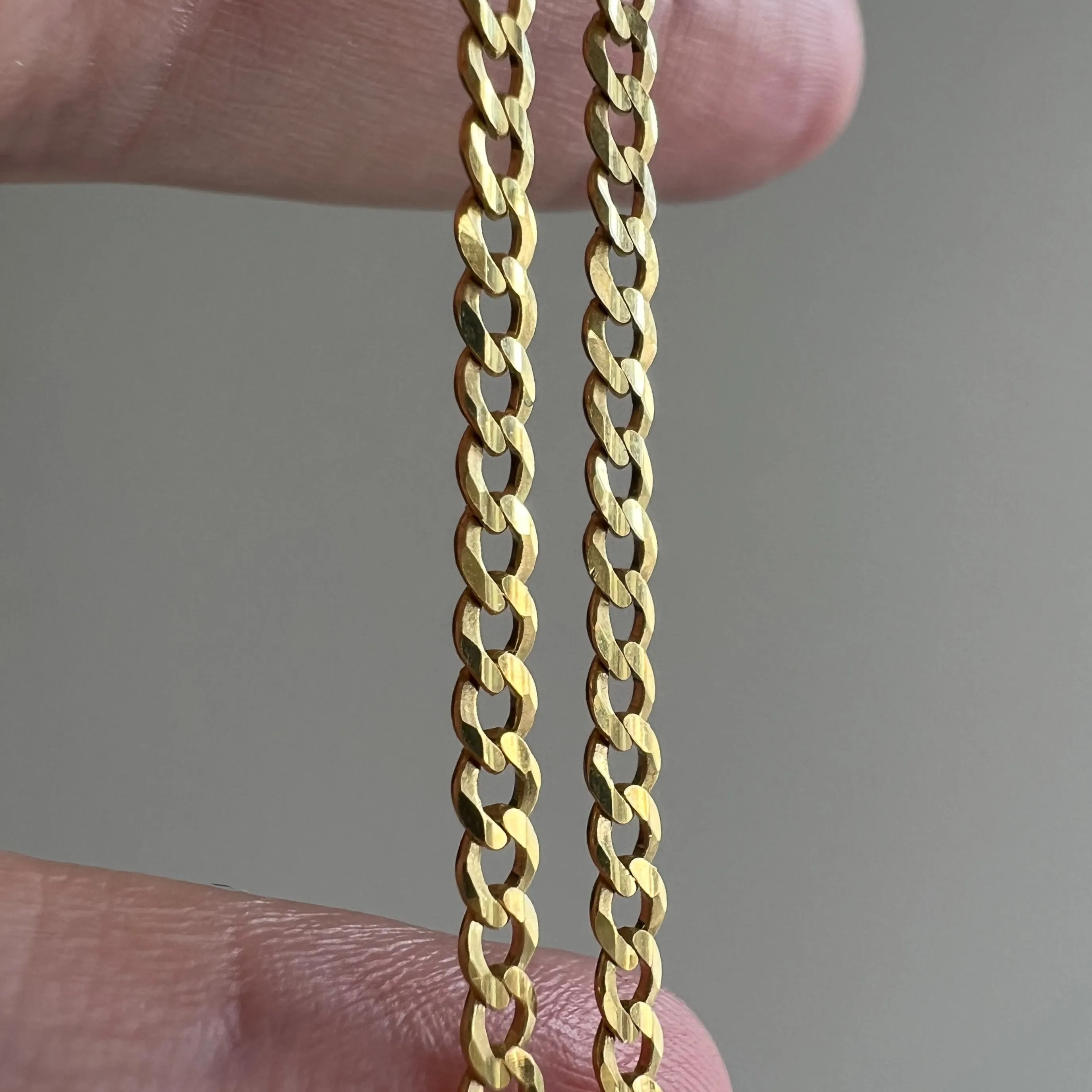 P R E - L O V E D // diamond cut curb / 14k yellow gold 2mm sturdy cable link chain / 18