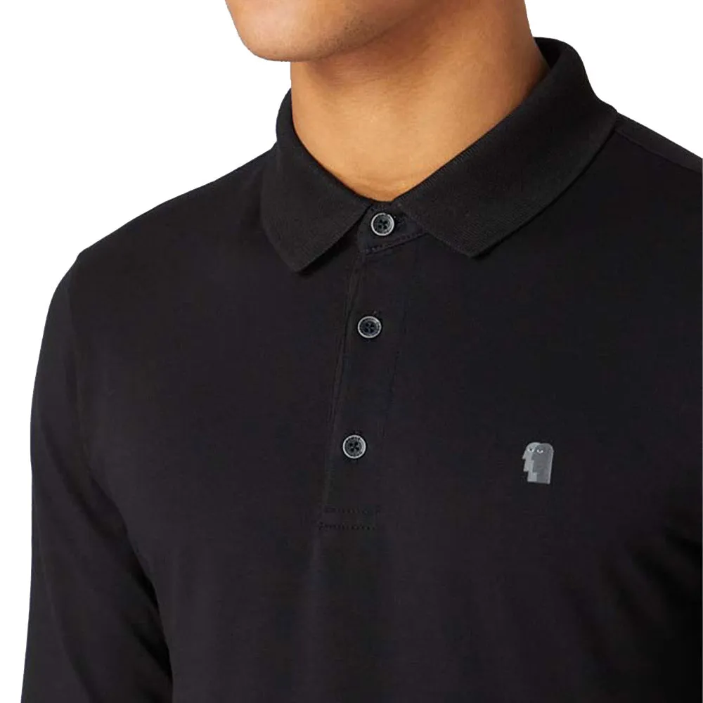 Remus Uomo Long Sleeve Polo - Black