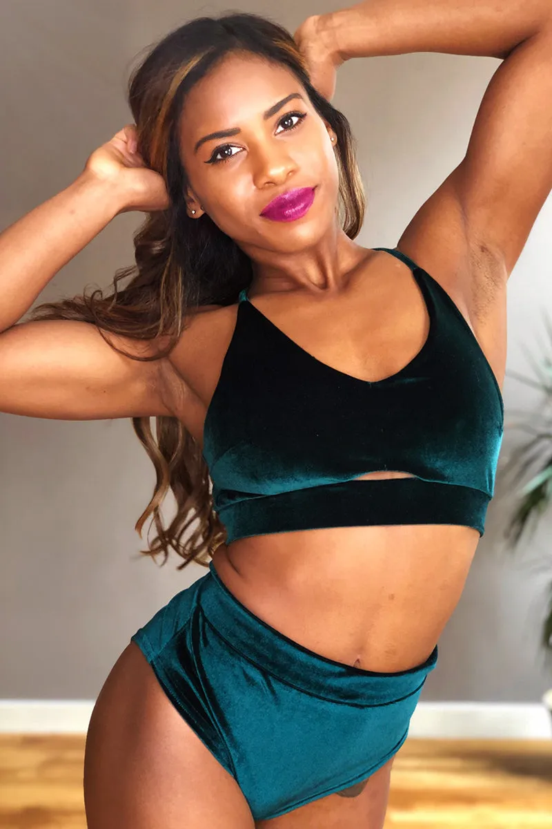 REV ACTIV Gap Top - Dark Green Velvet