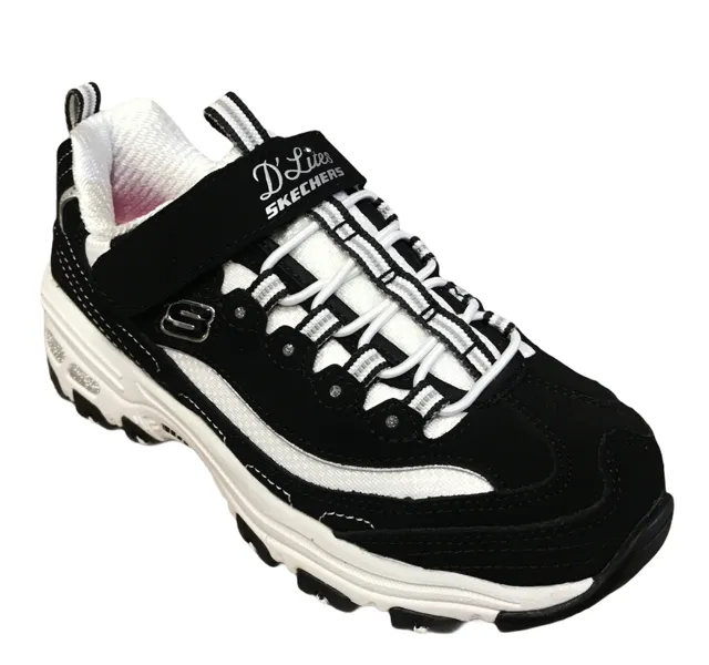 Skechers sneakers for girls and boys D'Lites Crowd Appeal 80588L BKW black white