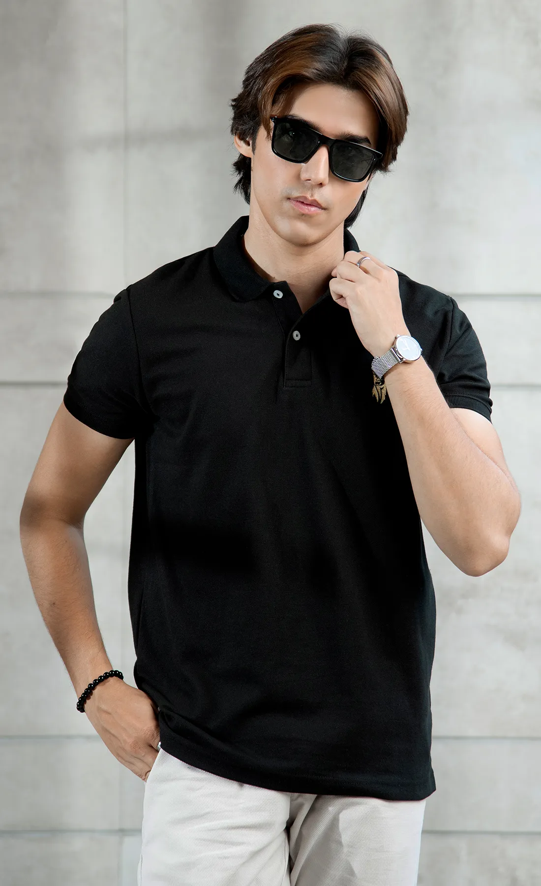 Streetela Black Basic Polo