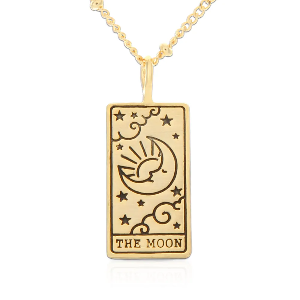 Tarot Card Necklace Moon, 21"