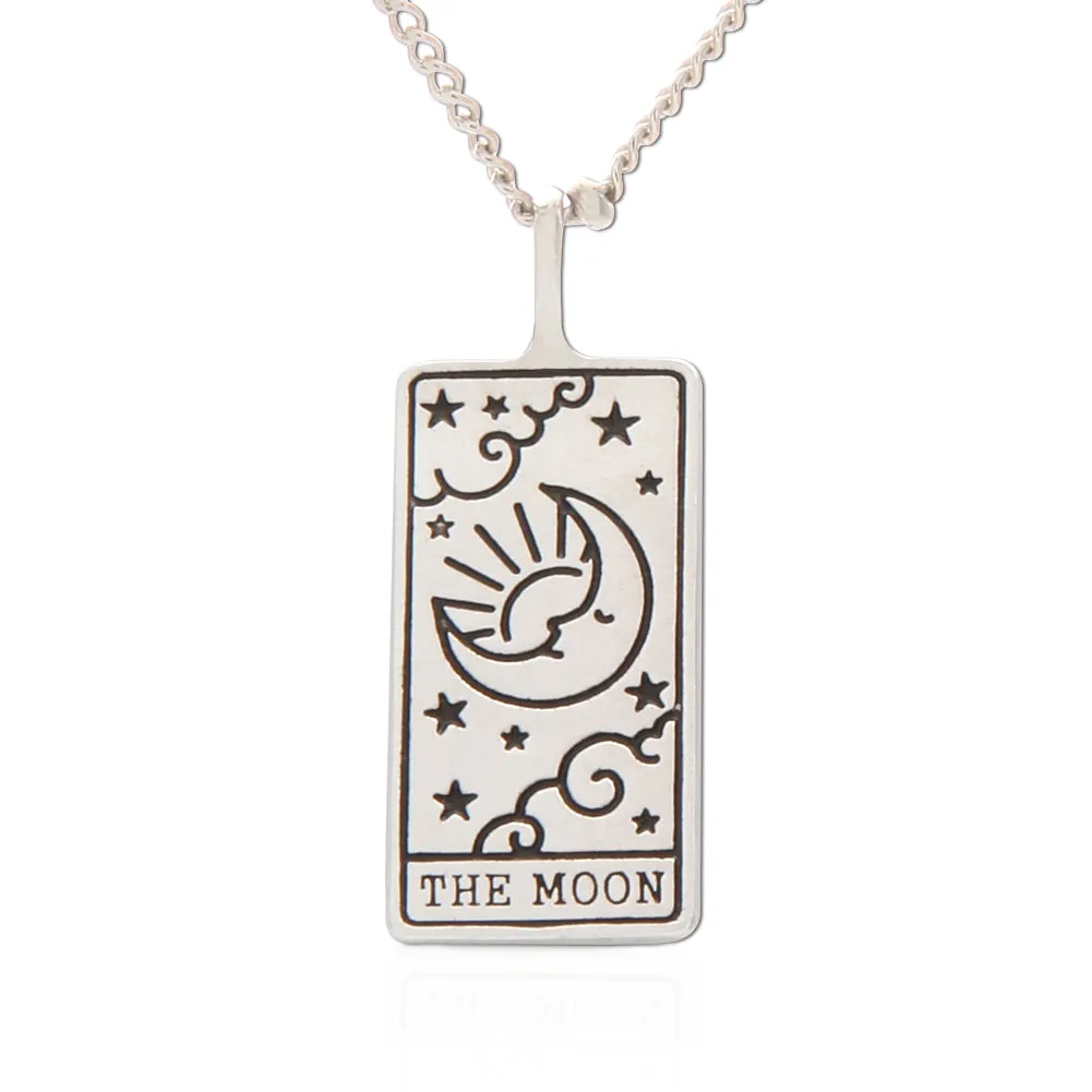 Tarot Card Necklace Moon, 21"