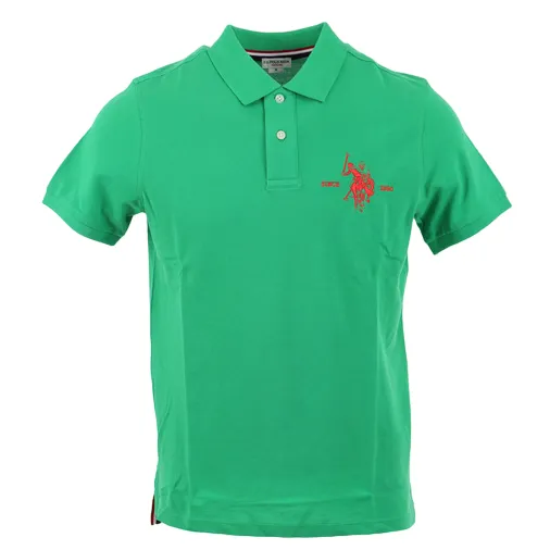 US Polo Assn Men's polo shirt short sleeve with contrasting back neck Kory 41029 65084 342 grass green