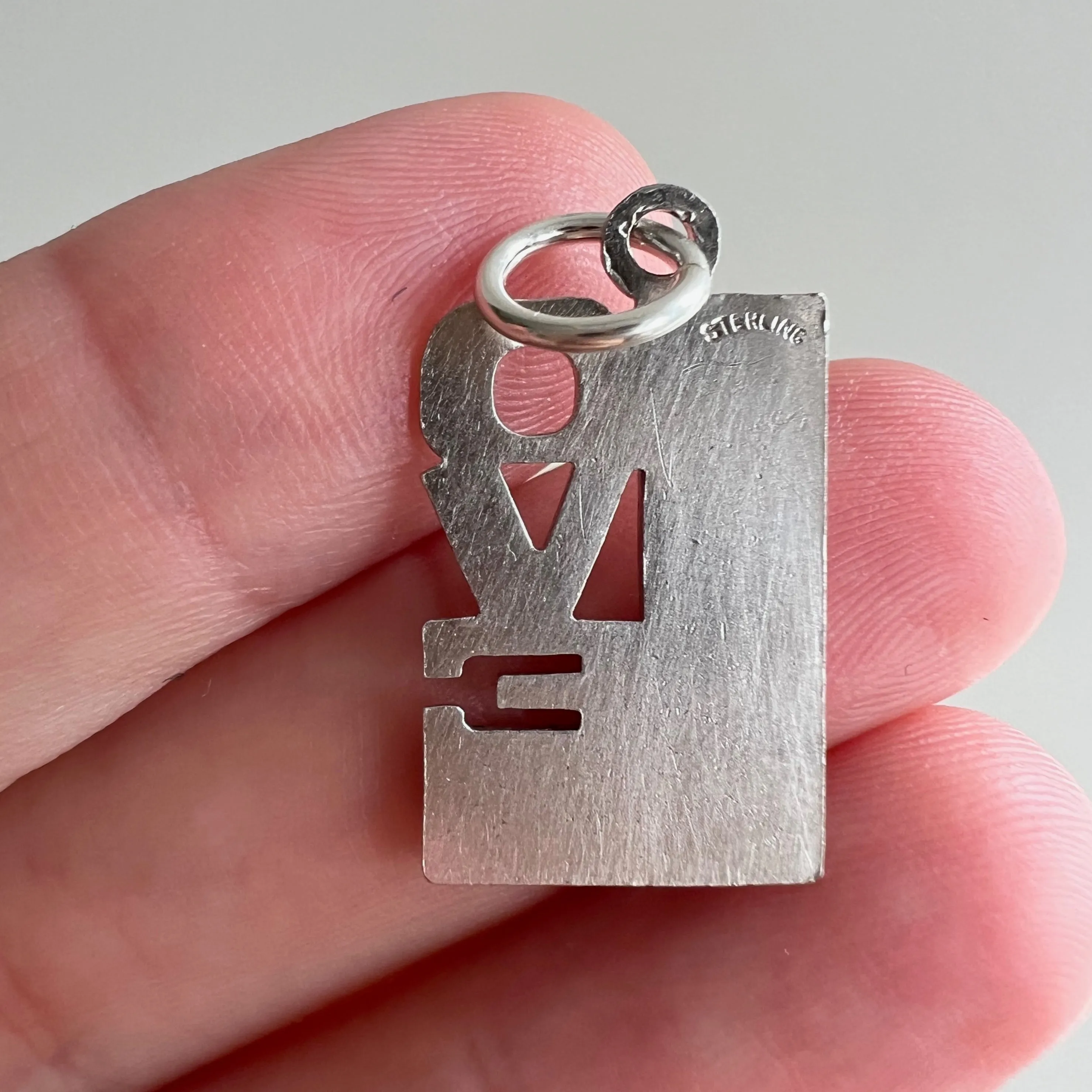 V I N T A G E // balanced LOVE / sterling silver LOVE / a pendant charm