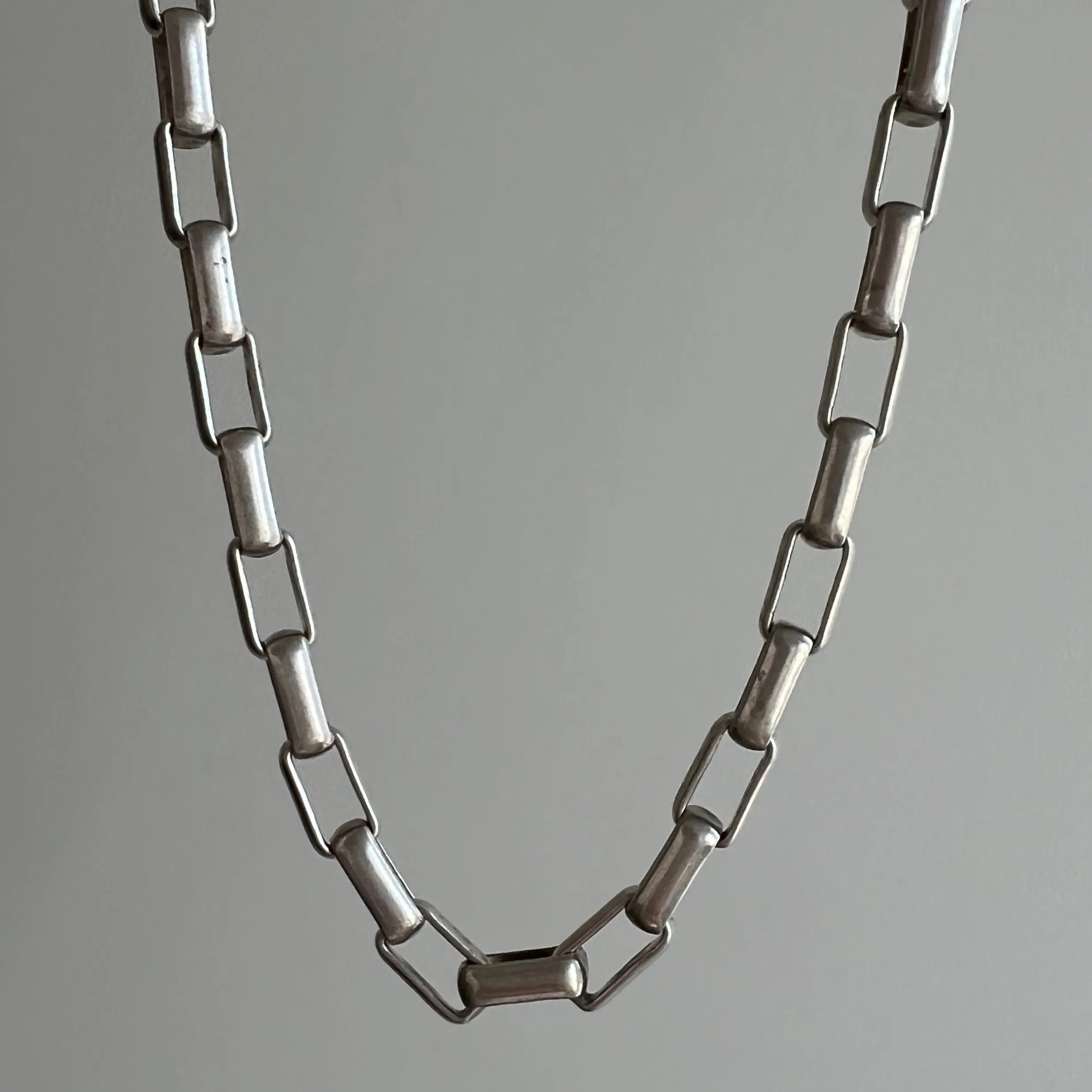 V I N T A G E // longest box / Italy sterling silver elongated box chain / 24.5 long 50g