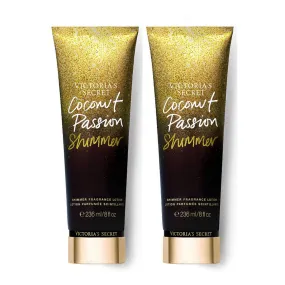 Victoria's Secret Coconut Passion Shimmer Body Lotion 8 oz 2-PACK