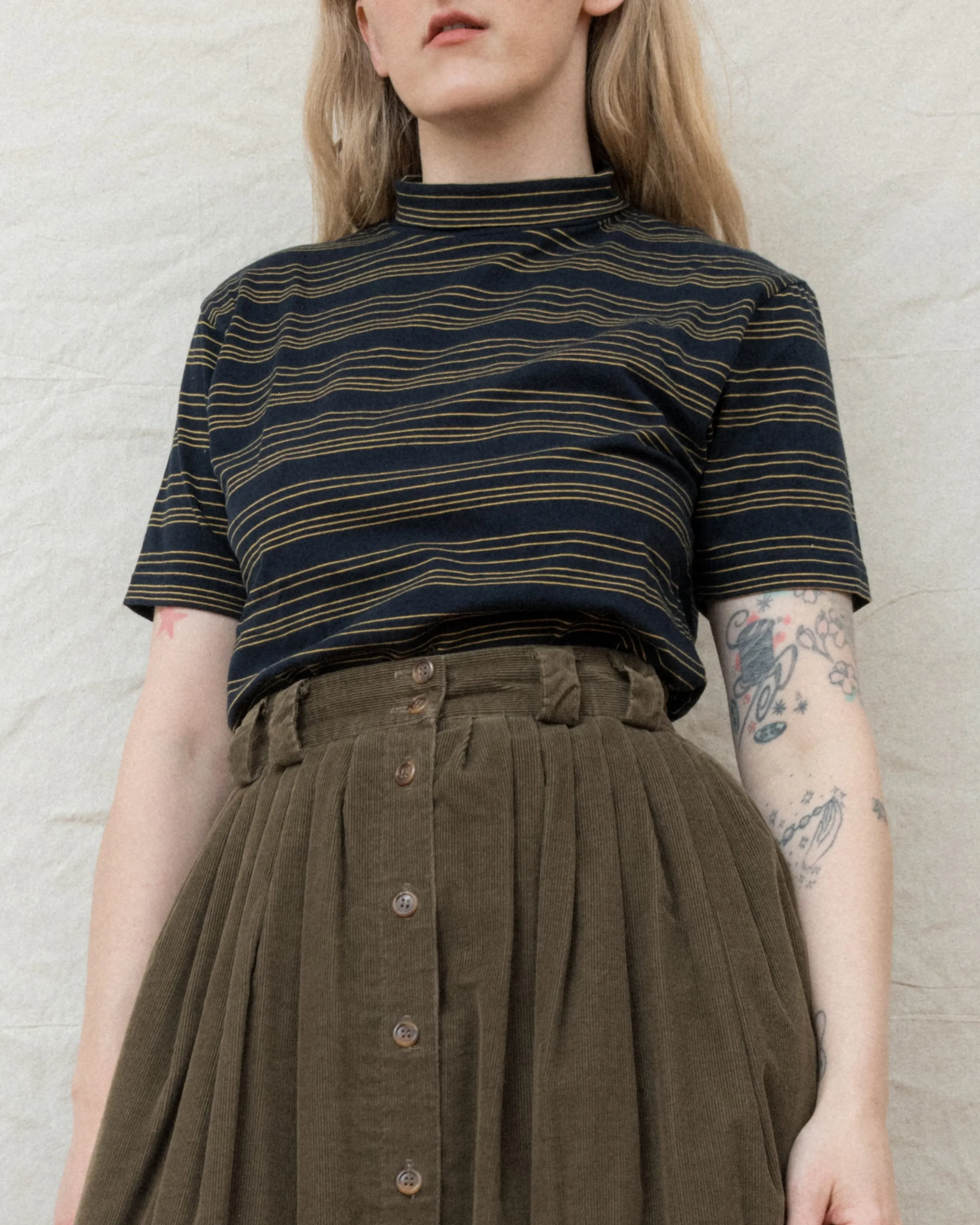 Vintage Striped Turtleneck Top (S/M)