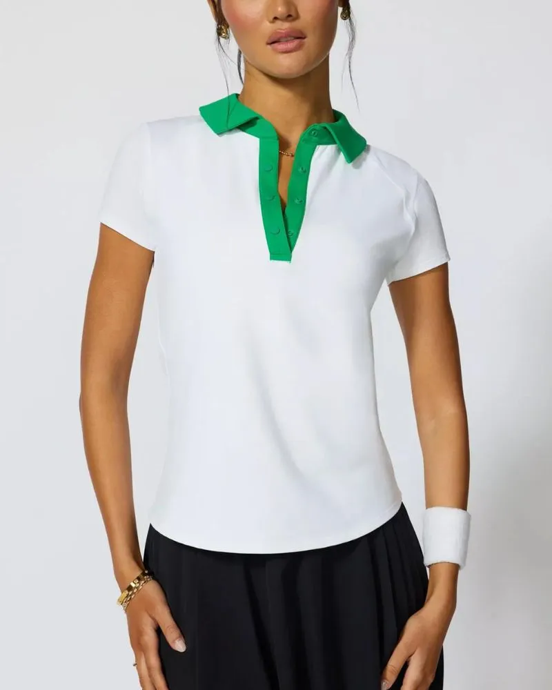 Vital SS Polo in Green/White