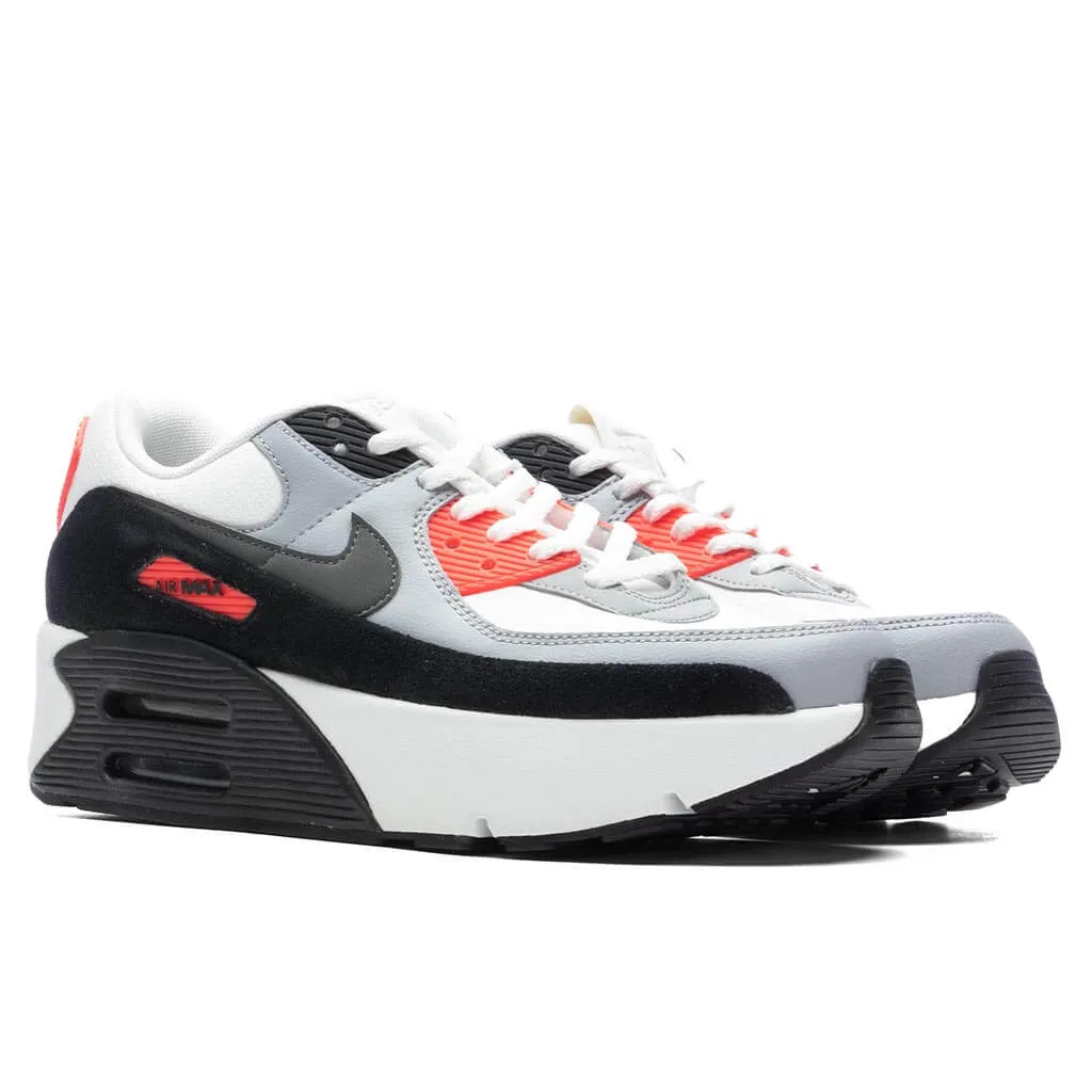 Women's Air Max 90 LV8 'Infrared' - Summit White/Smokey Grey/Black